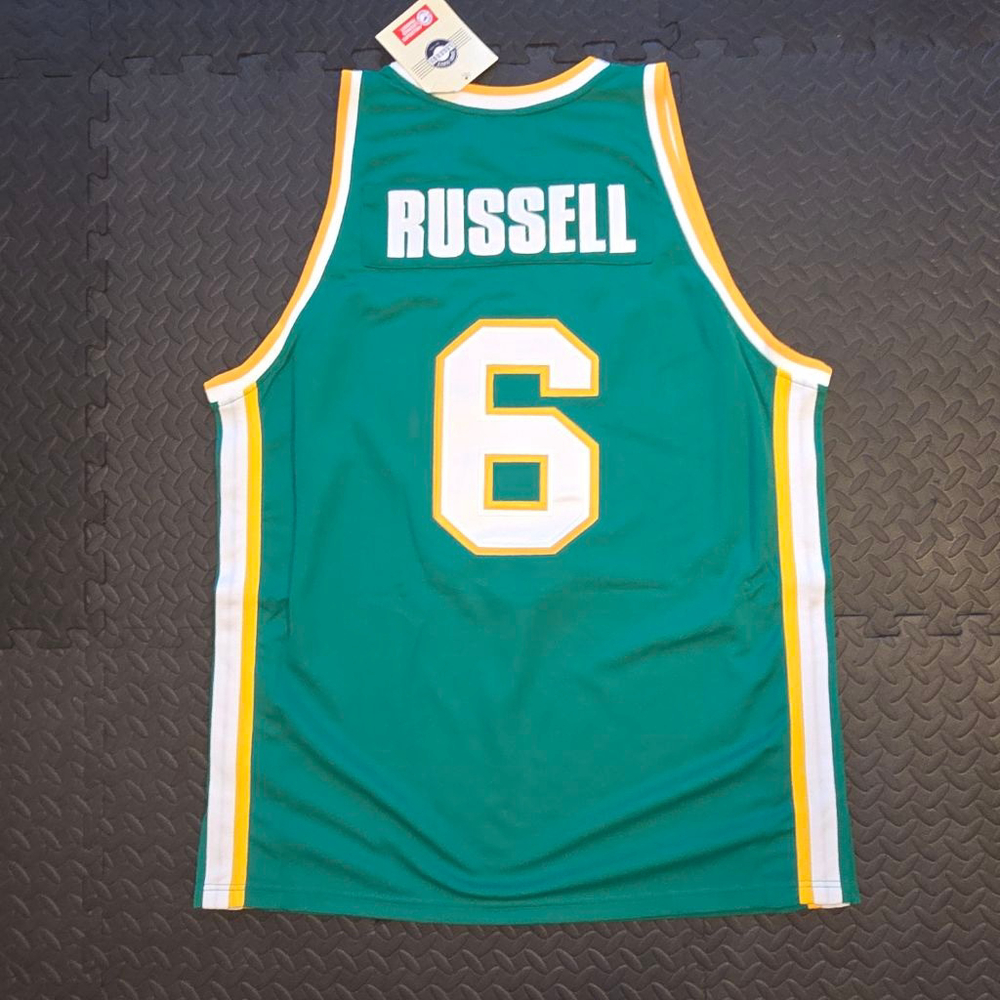 Men's HMI Sports Series Legends Green White Yellow USF Russell #6 Jersey XL